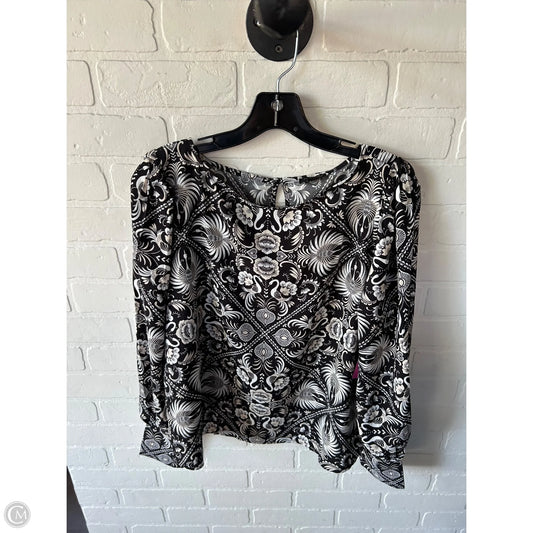 Top Long Sleeve By Ann Taylor In Black & Tan, Size: S