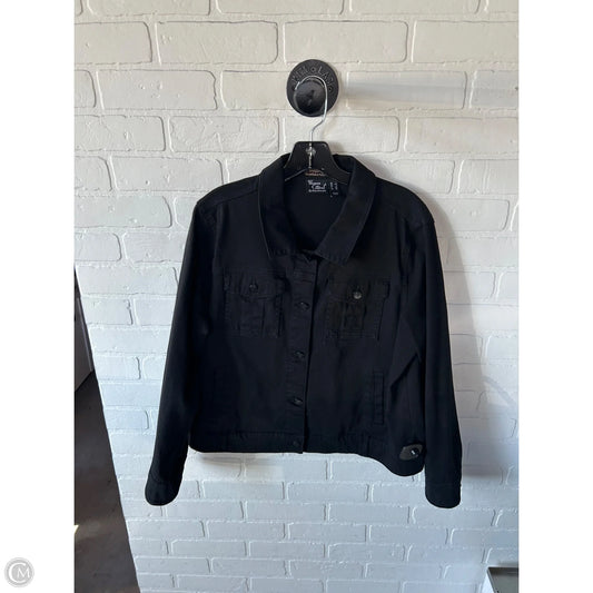Jacket Denim By Woman Within In Black Denim, Size: L