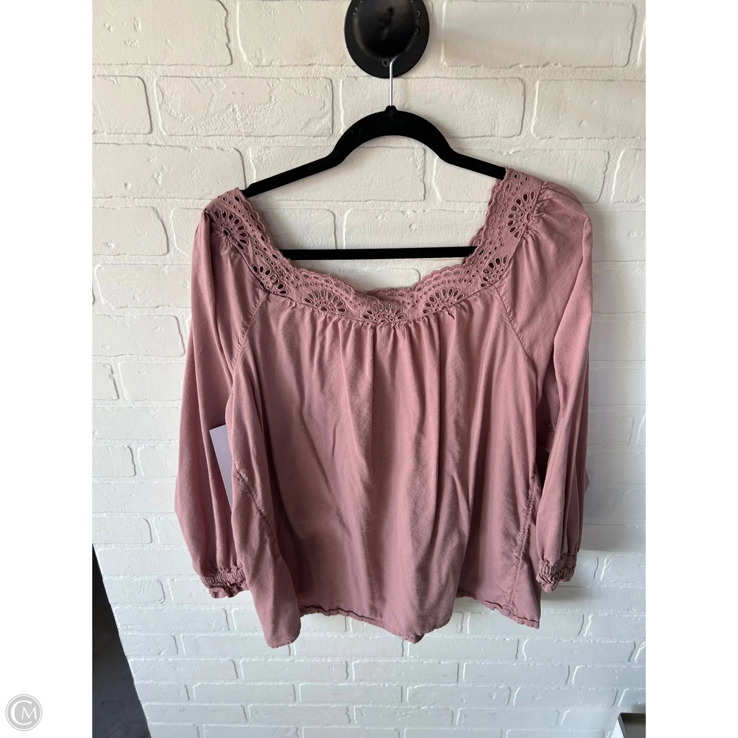 Top 3/4 Sleeve By Lc Lauren Conrad In Pink, Size: L