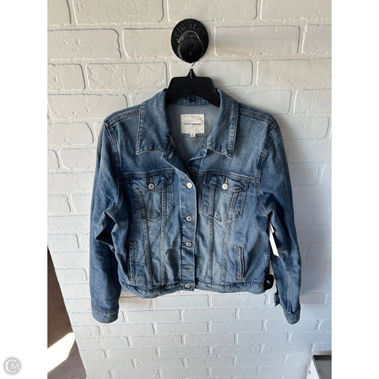 Jacket Denim By Lucky Brand In Blue Denim, Size: L