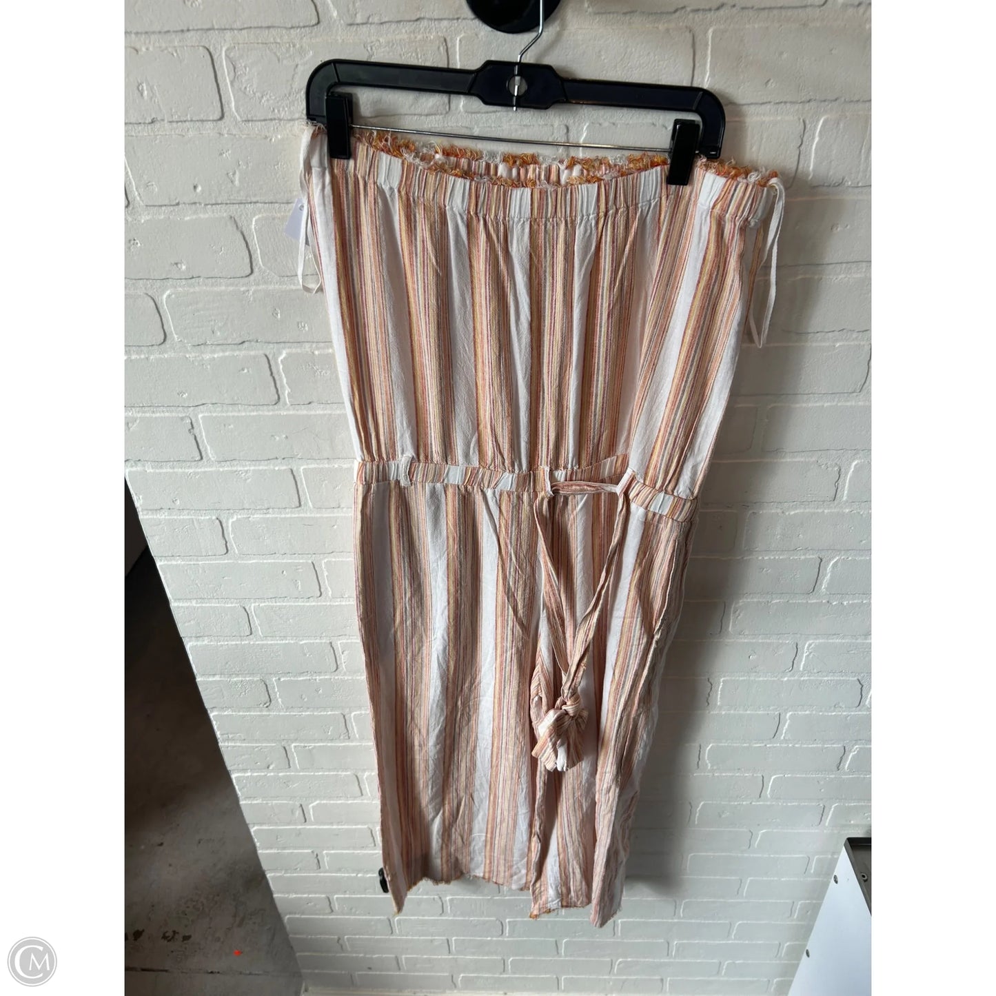 Jumpsuit By Cloth & Stone In Orange & White, Size: L