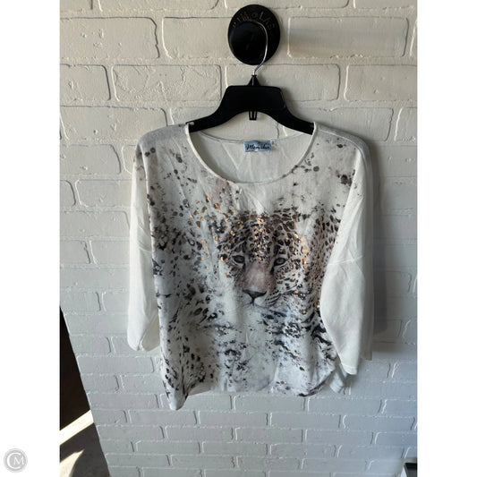 Top Long Sleeve By Clothes Mentor In Brown & Cream, Size: L