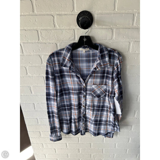 Top Long Sleeve By Ultra Flirt In Blue & Brown, Size: Xl