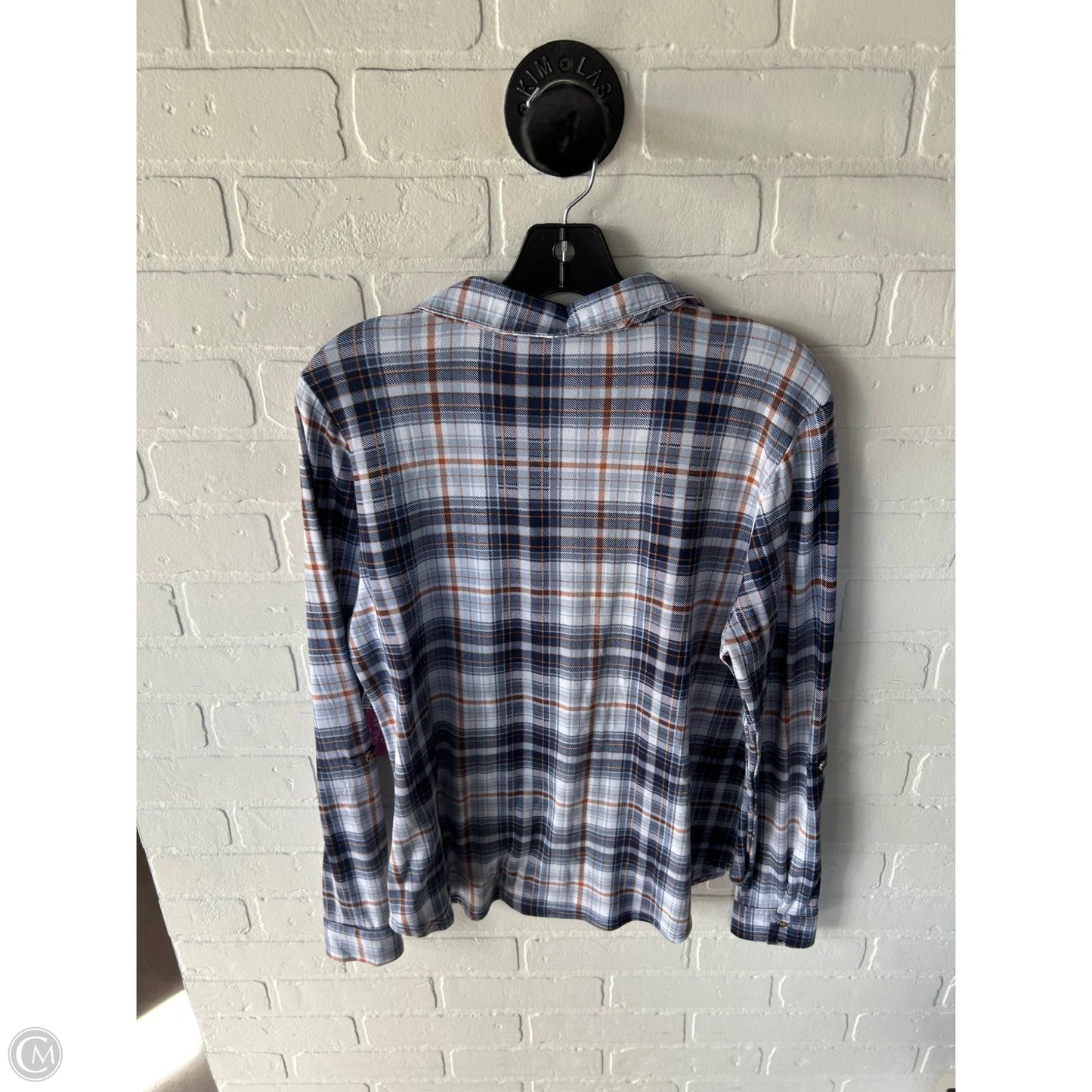 Top Long Sleeve By Ultra Flirt In Blue & Brown, Size: Xl