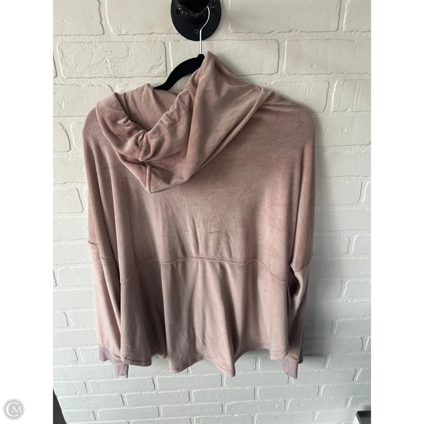Sweatshirt Hoodie By Donna Karan In Pink, Size: L