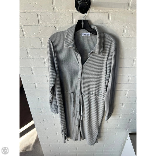 Dress Casual Midi By Calvin Klein In Grey, Size: M
