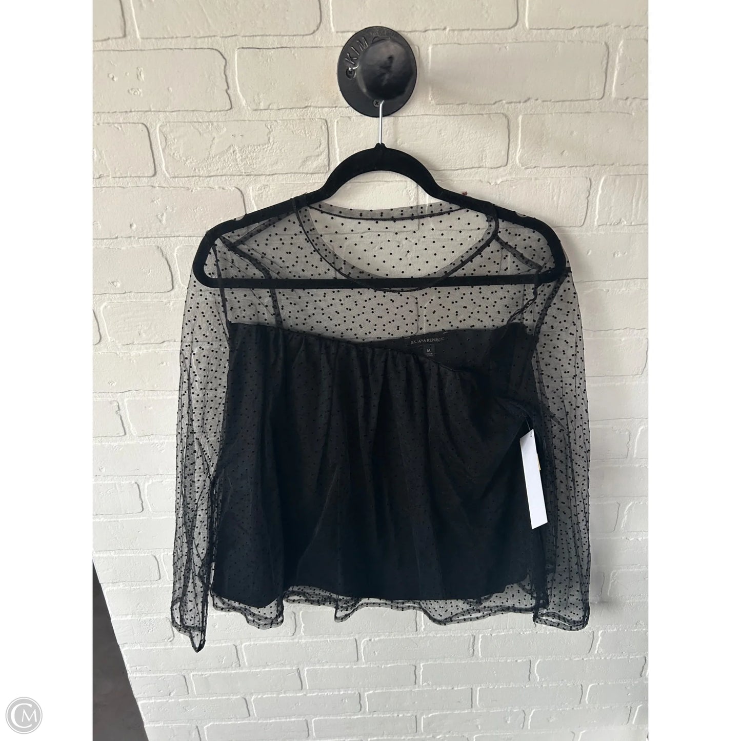 Top Long Sleeve By Banana Republic In Black, Size: M