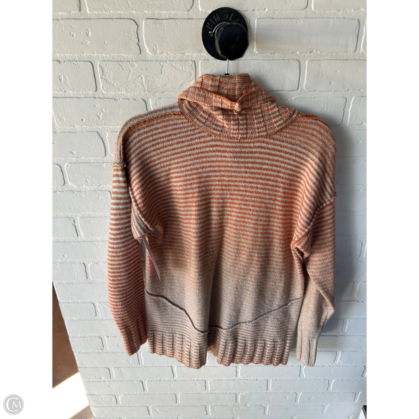 Sweater By Cabi In Orange & Tan, Size: S