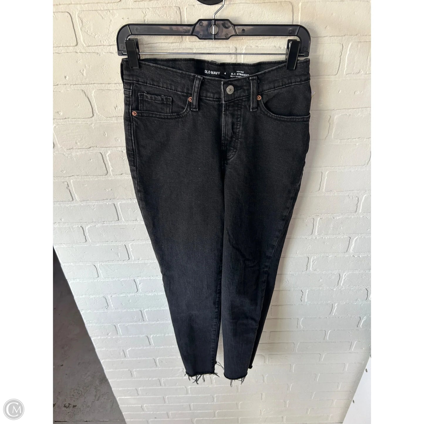 Jeans Straight By Old Navy In Black Denim, Size: 4