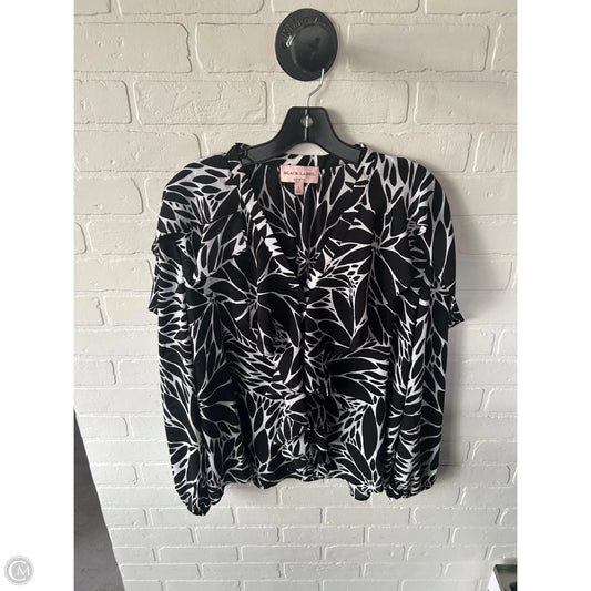 Top Long Sleeve By Chicos In Black & White, Size: L