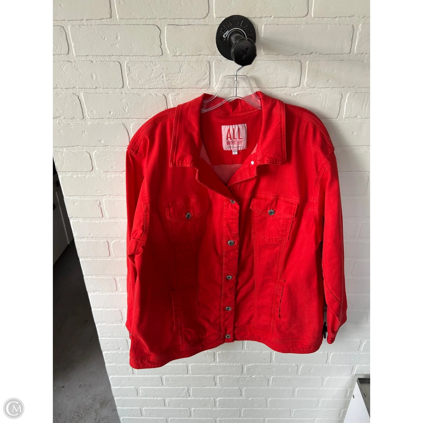 Jacket Denim By Cmc In Red Denim, Size: Xl