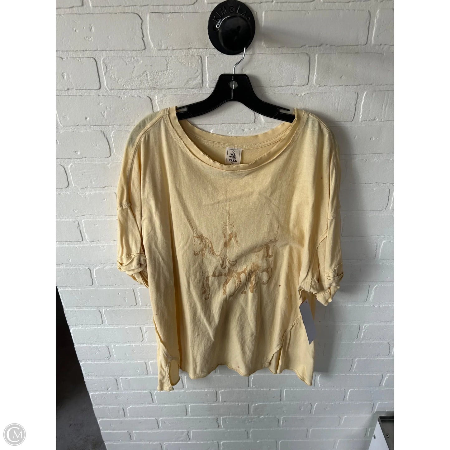 Top Short Sleeve By We The Free In Yellow, Size: Xl