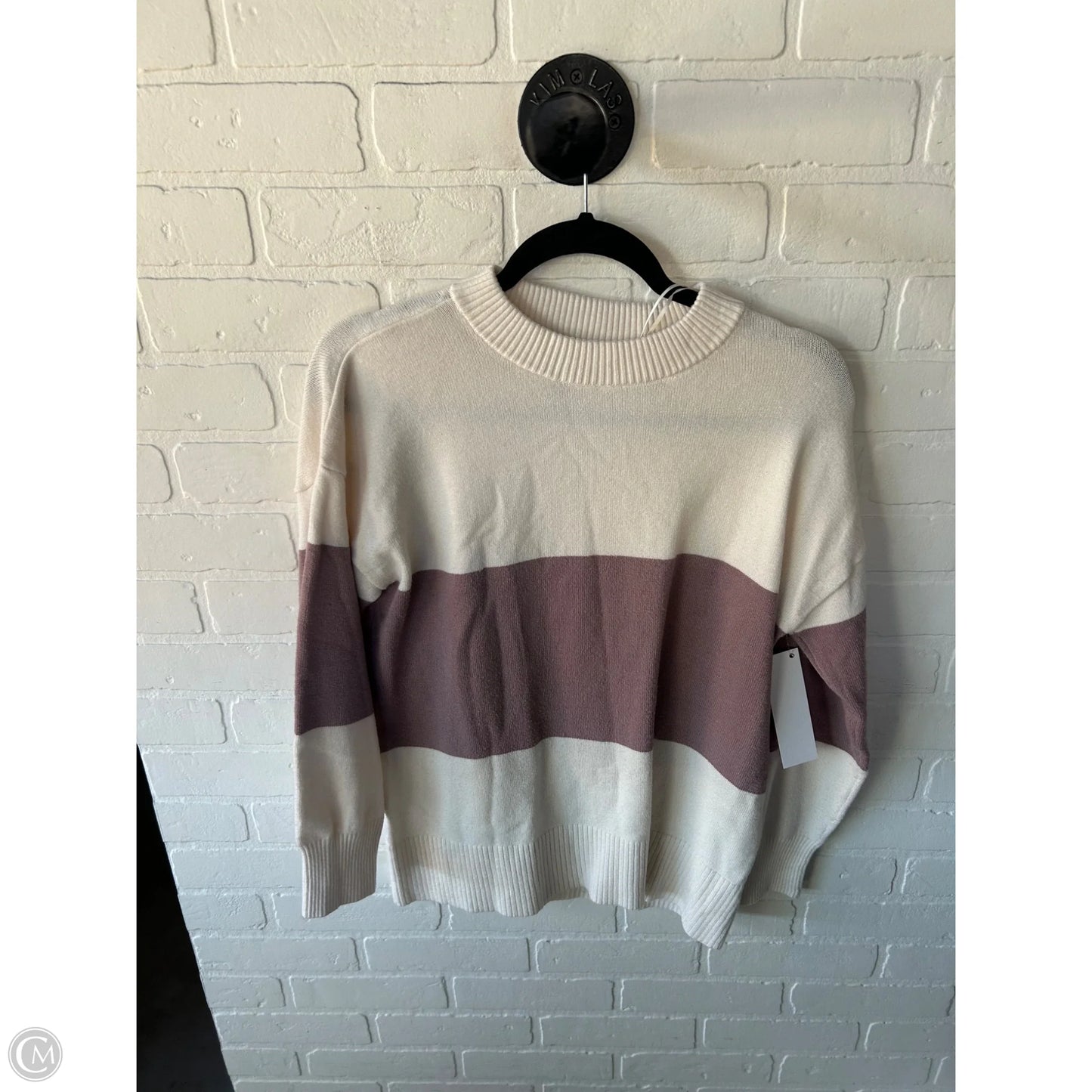 Sweater By Pink Rose In Pink & White, Size: S