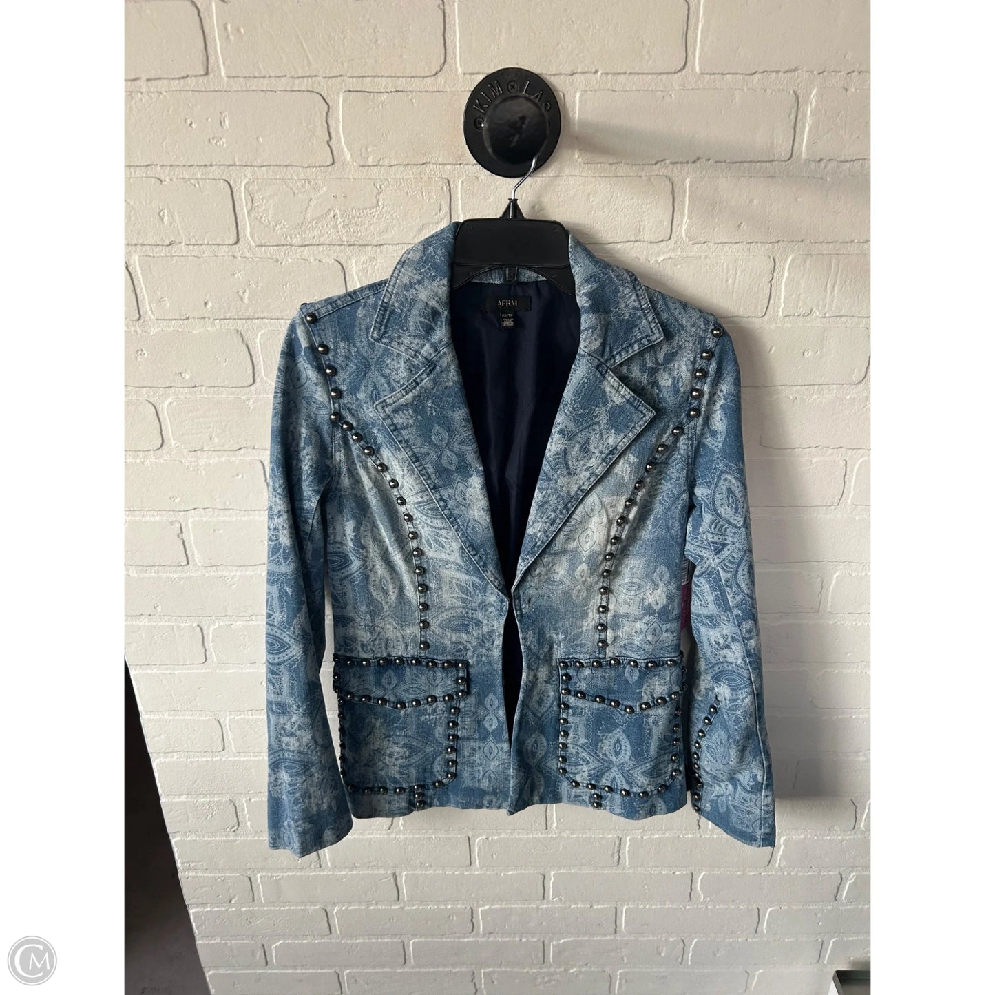 Blazer By Afrm In Blue Denim, Size: Xs