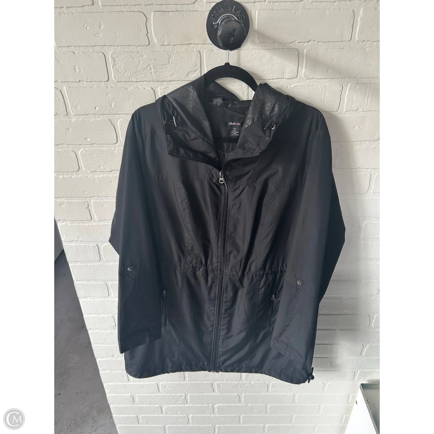 Jacket Windbreaker By Style And Company In Black, Size: M