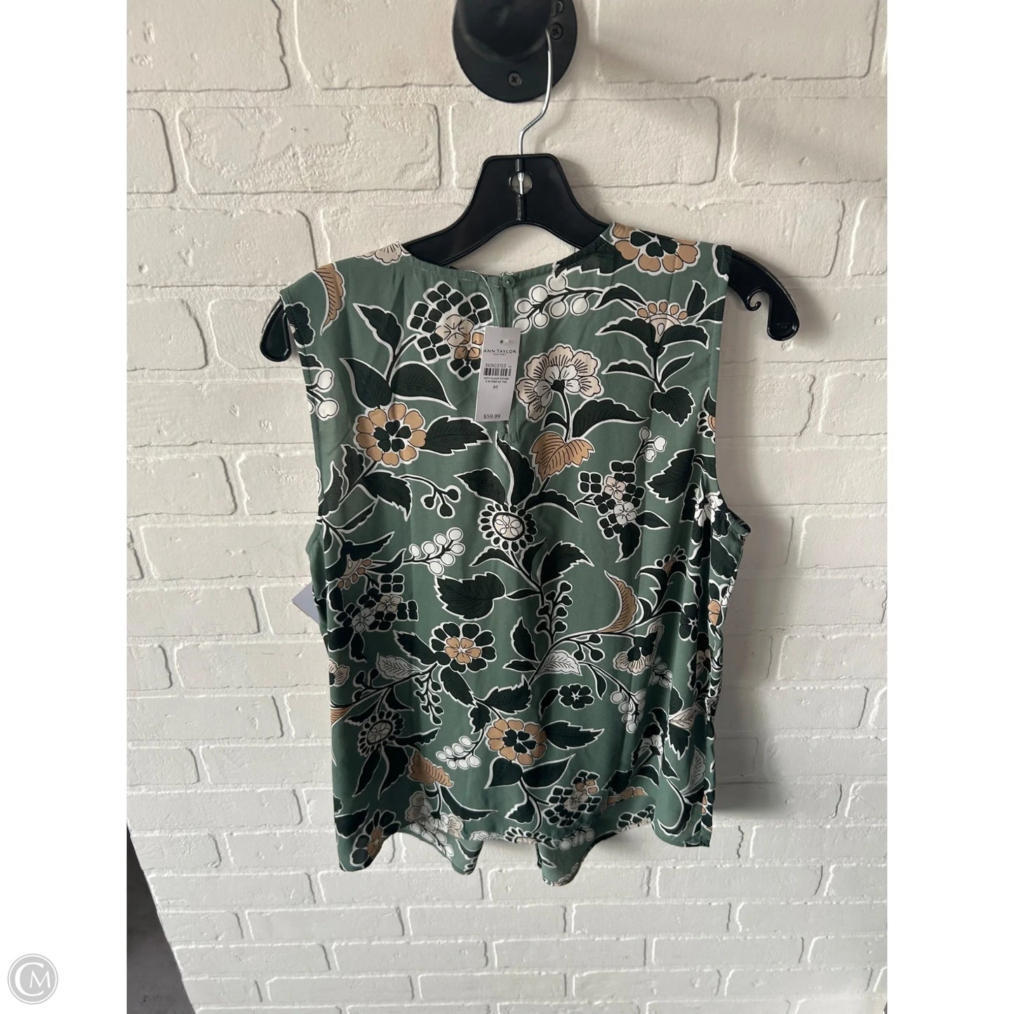 Top Sleeveless By Ann Taylor In Green, Size: M