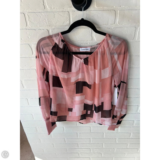 Top Long Sleeve By Calvin Klein In Pink, Size: Xs
