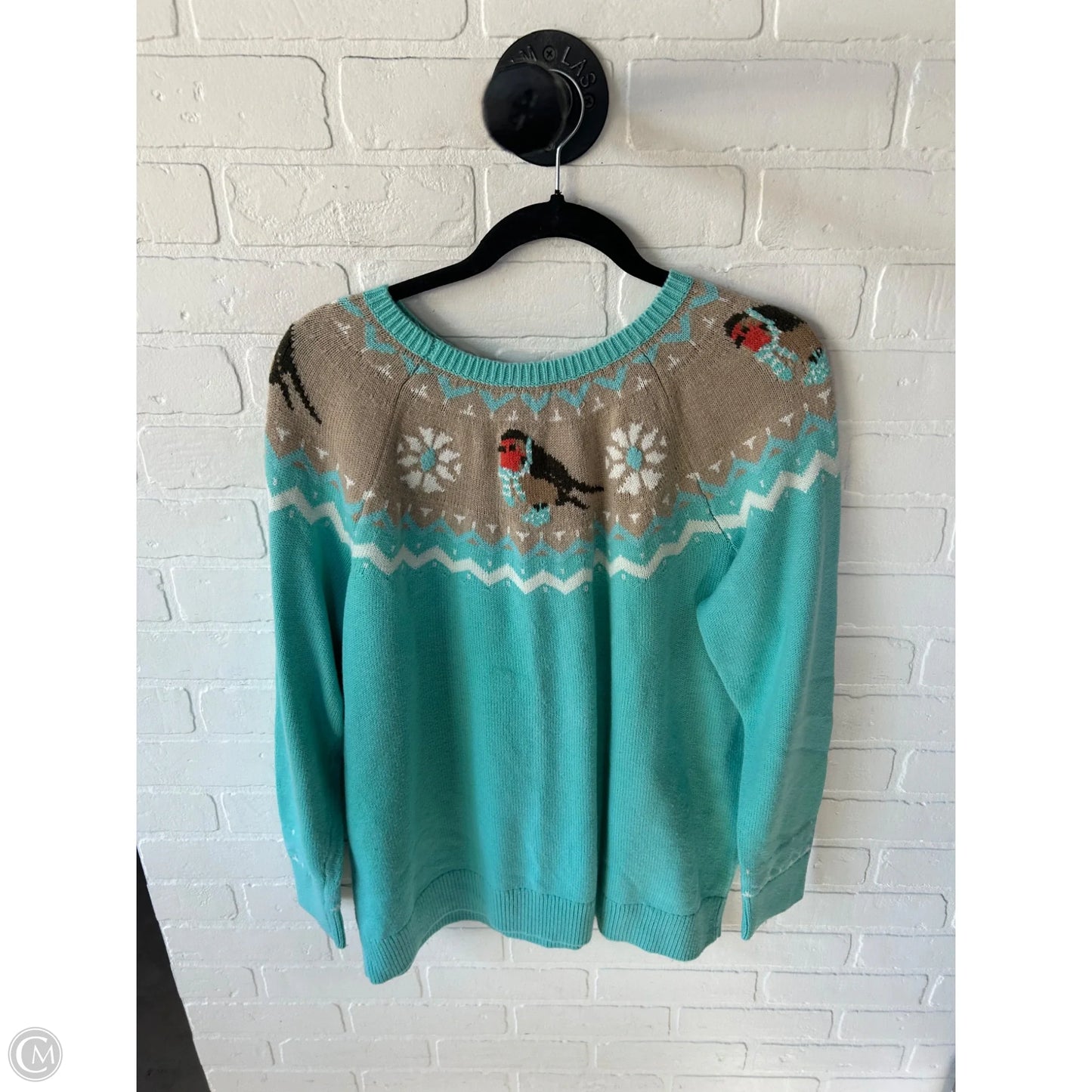 Sweater By Talbots In Blue & Brown, Size: 2x