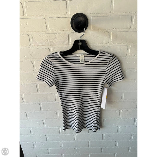 Top Short Sleeve Basic By H&m In Black & White, Size: S