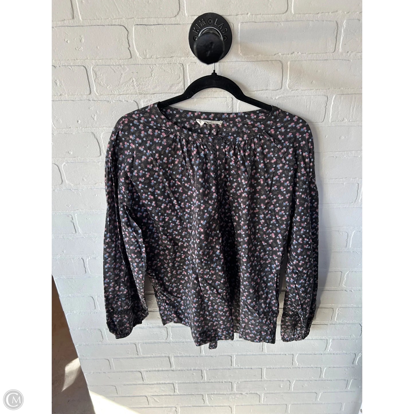 Top Long Sleeve By Lucky Brand In Grey & Pink, Size: L