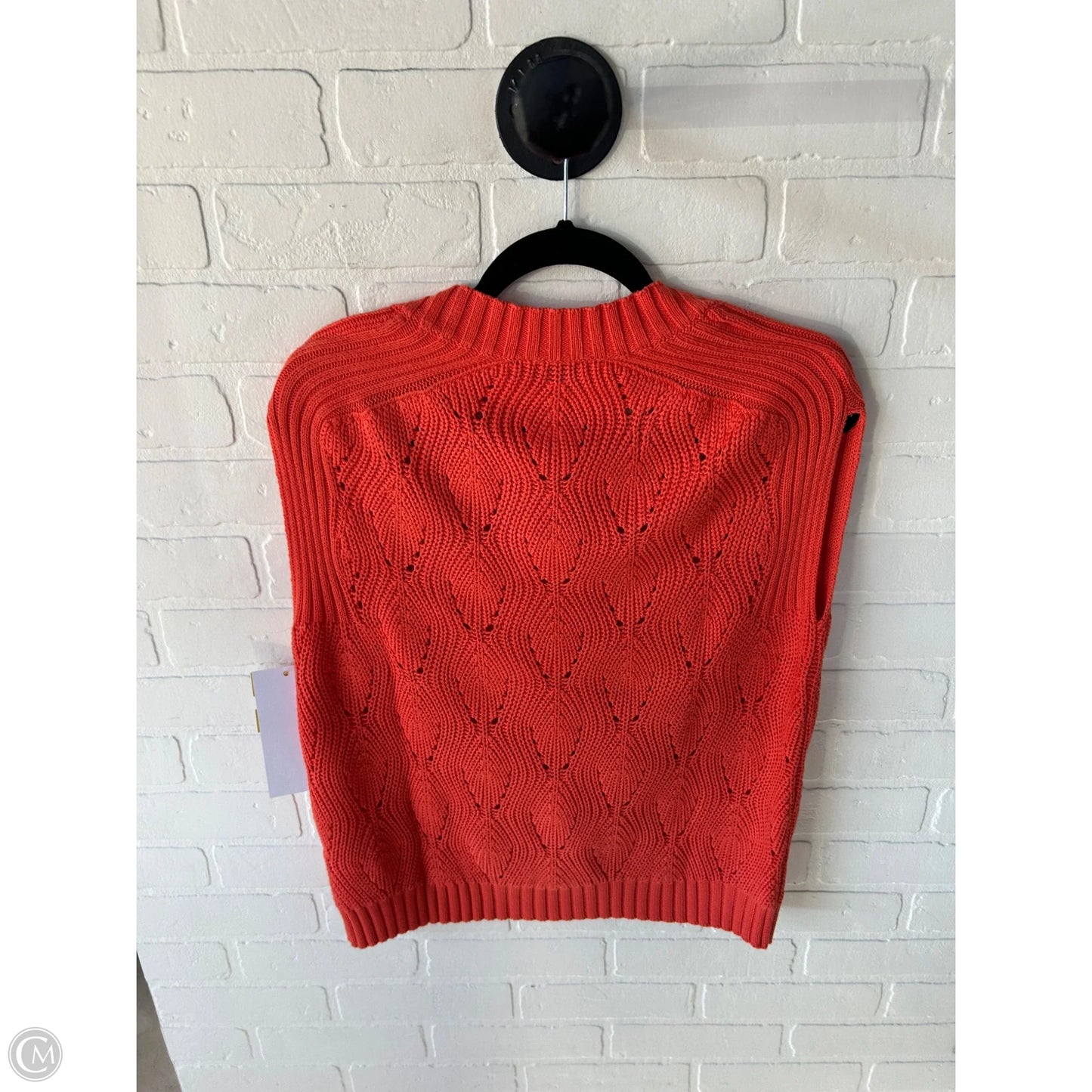 Vest Sweater By Clothes Mentor In Orange, Size: M