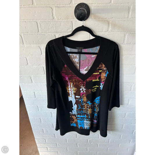 Top 3/4 Sleeve By Clothes Mentor In Black & Brown, Size: Xl