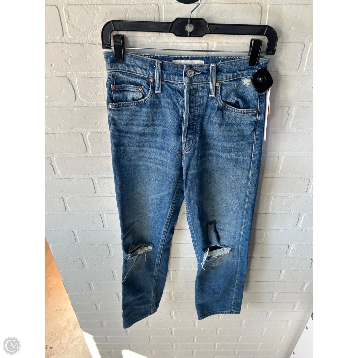 Jeans Straight By Mother In Blue & Brown, Size: 2