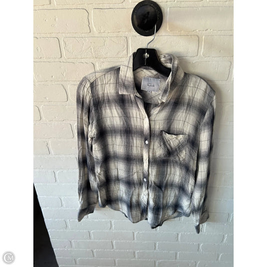 Top Long Sleeve By Rails In Grey & White, Size: Xs