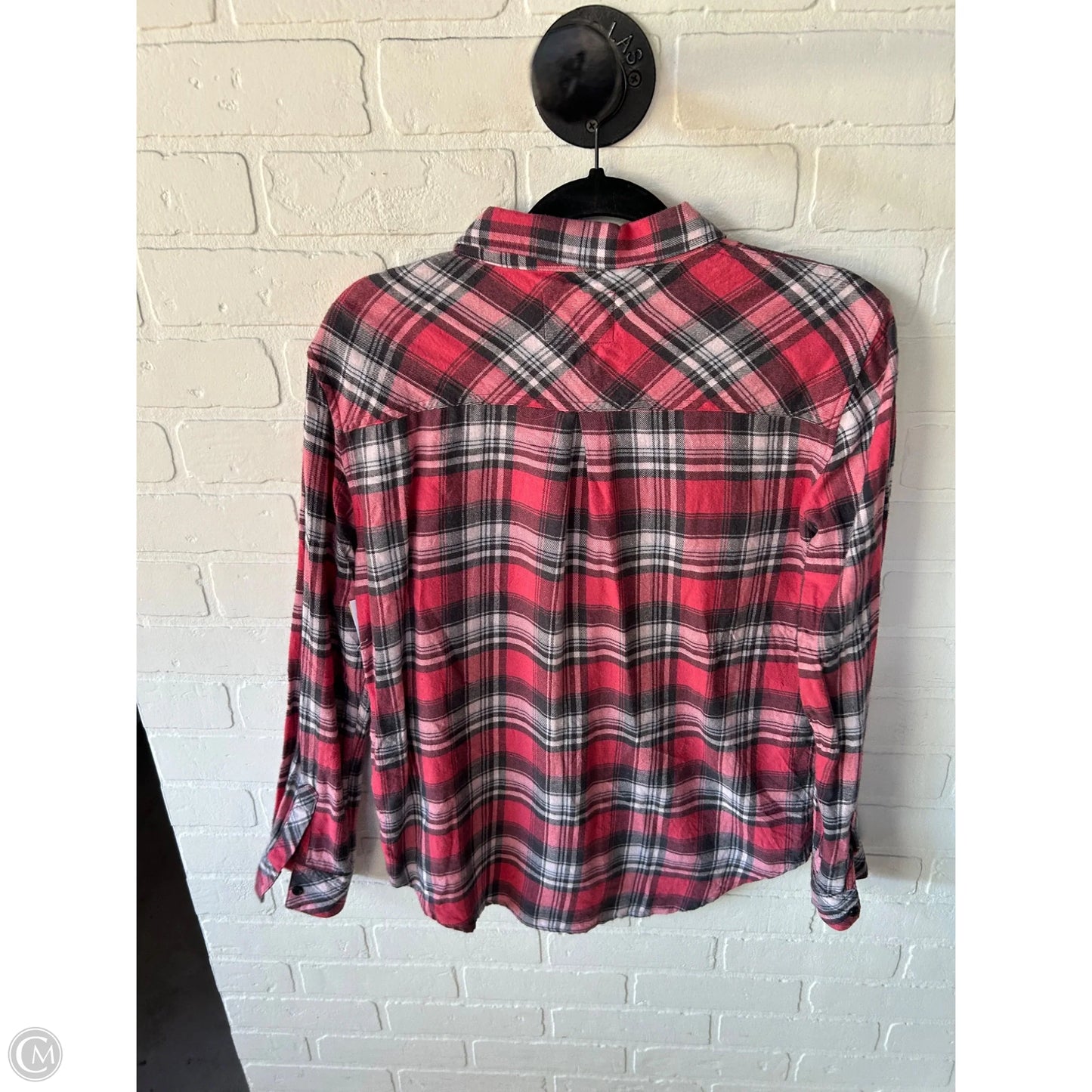 Top Long Sleeve By Rails In Grey & Pink, Size: S