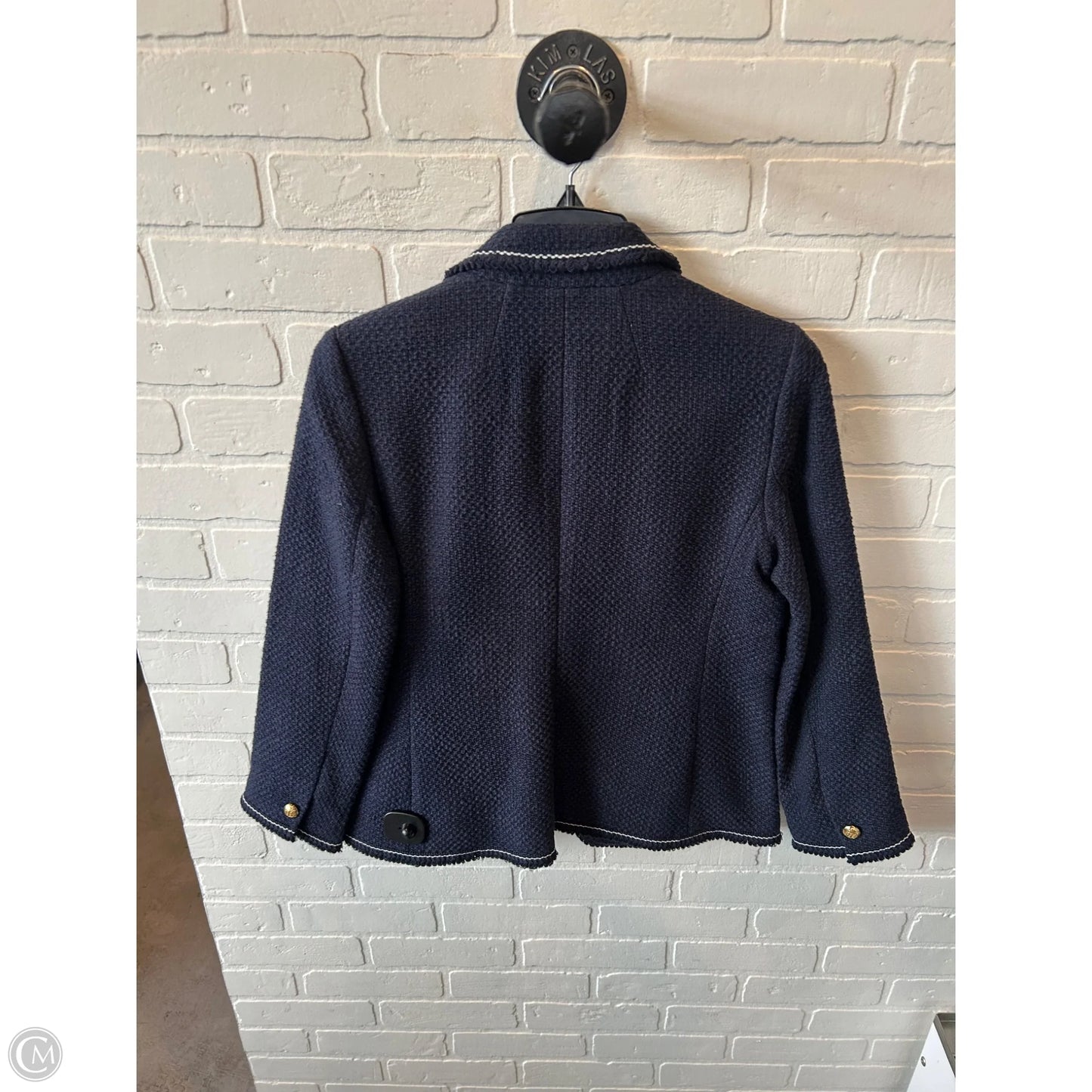 Blazer By Talbots In Blue & White, Size: Mp