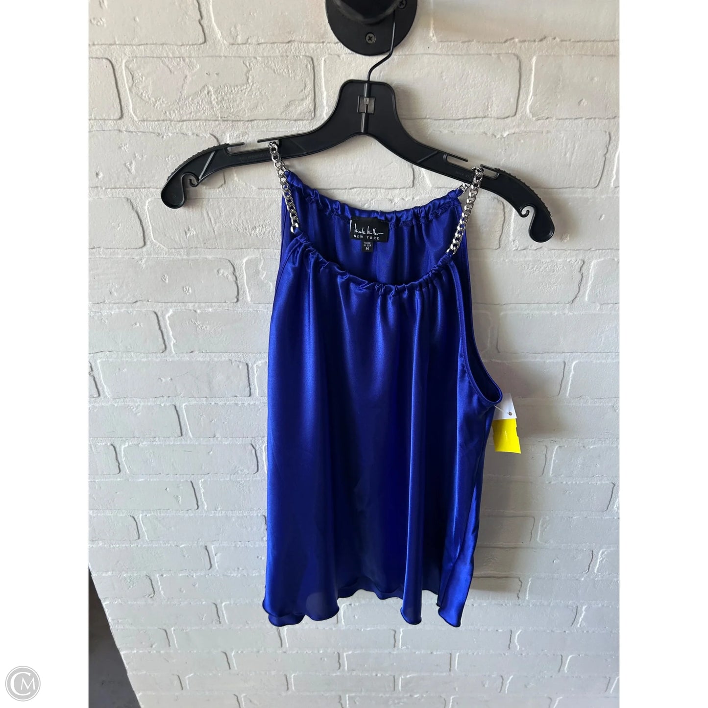 Top Sleeveless By Nicole By Nicole Miller In Blue & Silver, Size: M