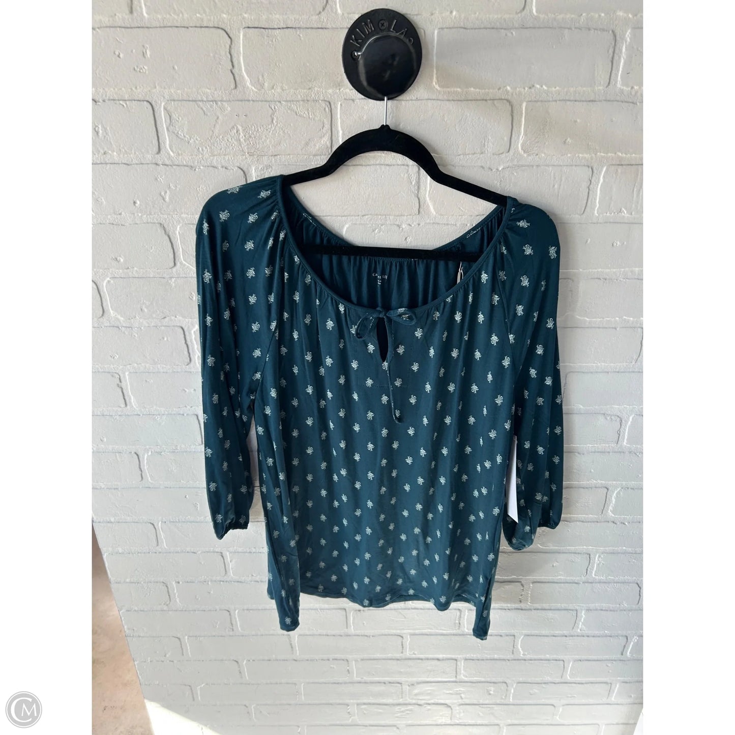 Top 3/4 Sleeve By Garnet Hill In Green, Size: M