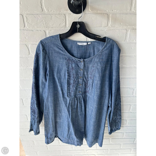 Tunic Long Sleeve By J. Jill In Blue Denim, Size: M