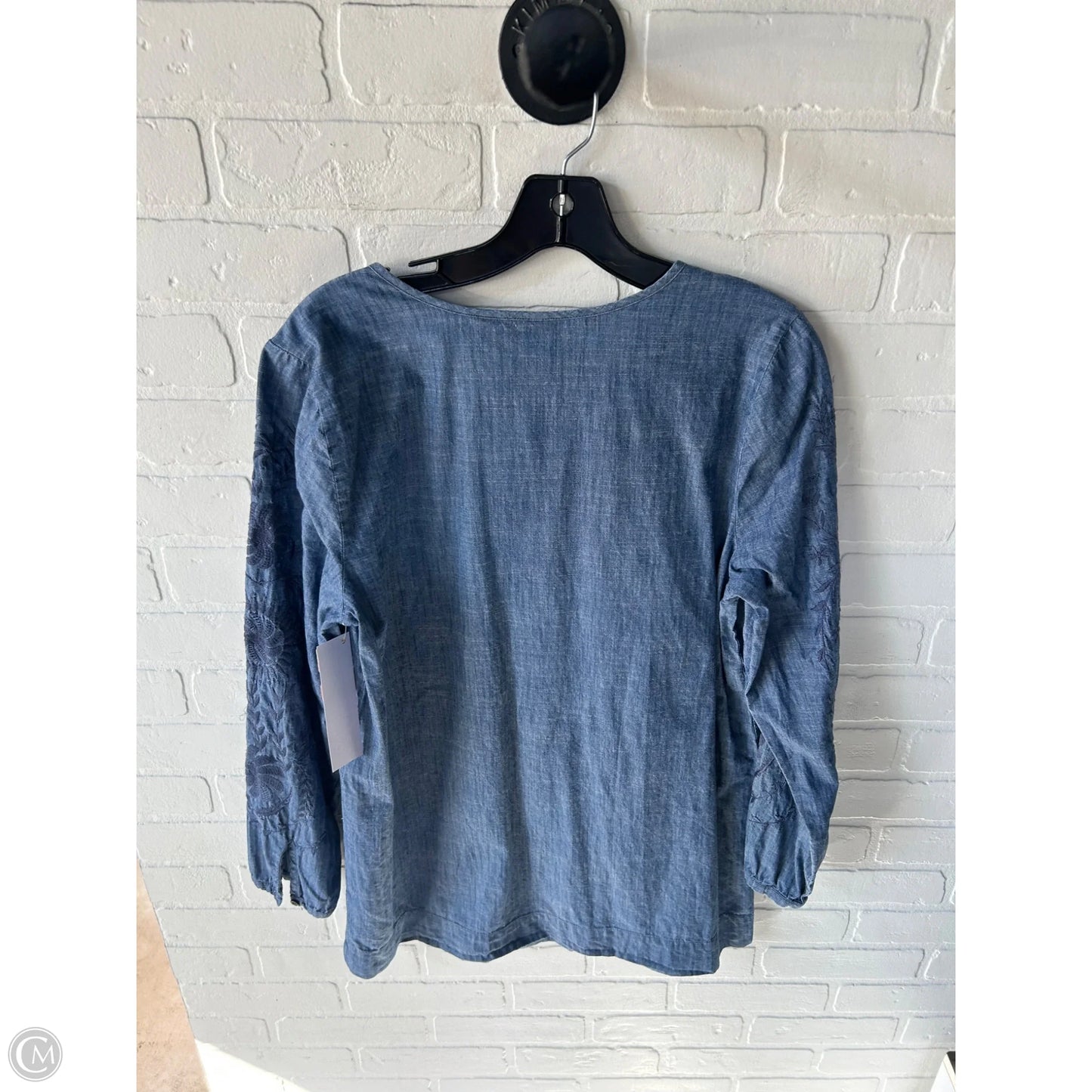 Tunic Long Sleeve By J. Jill In Blue Denim, Size: M