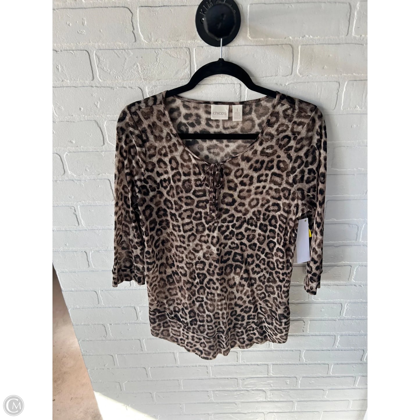 Top 3/4 Sleeve By Chicos In Animal Print, Size: M
