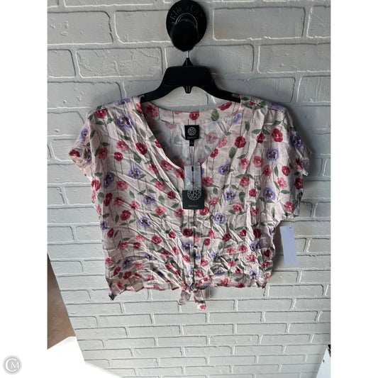 Top Short Sleeve By Bobeau In Pink & Purple, Size: L