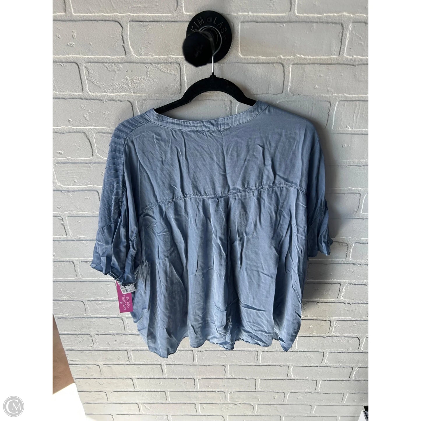 Top Short Sleeve By Ee Some In Blue, Size: L