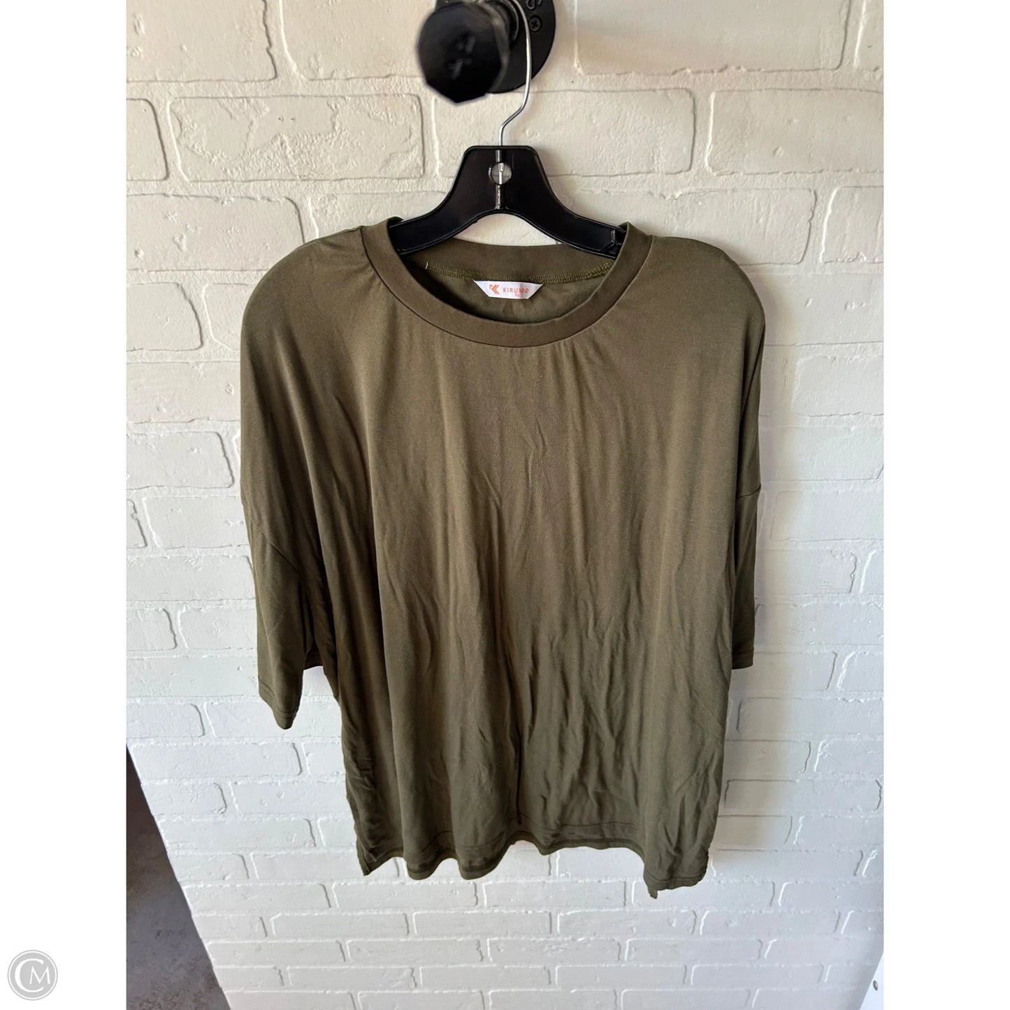 Top Short Sleeve Basic By Kirundo In Green, Size: Xl