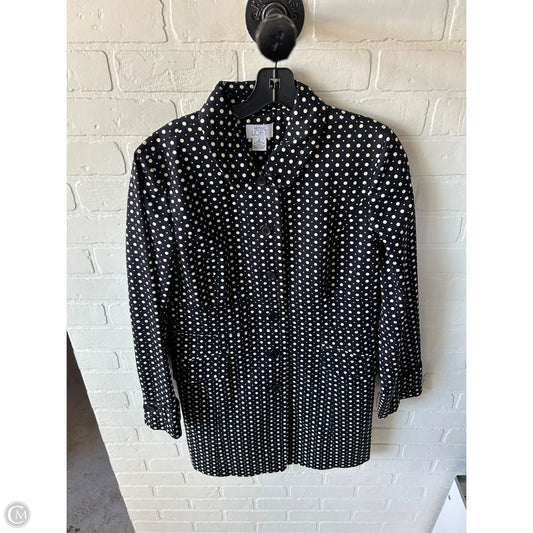 Coat Peacoat By Loft In Black & White, Size: M