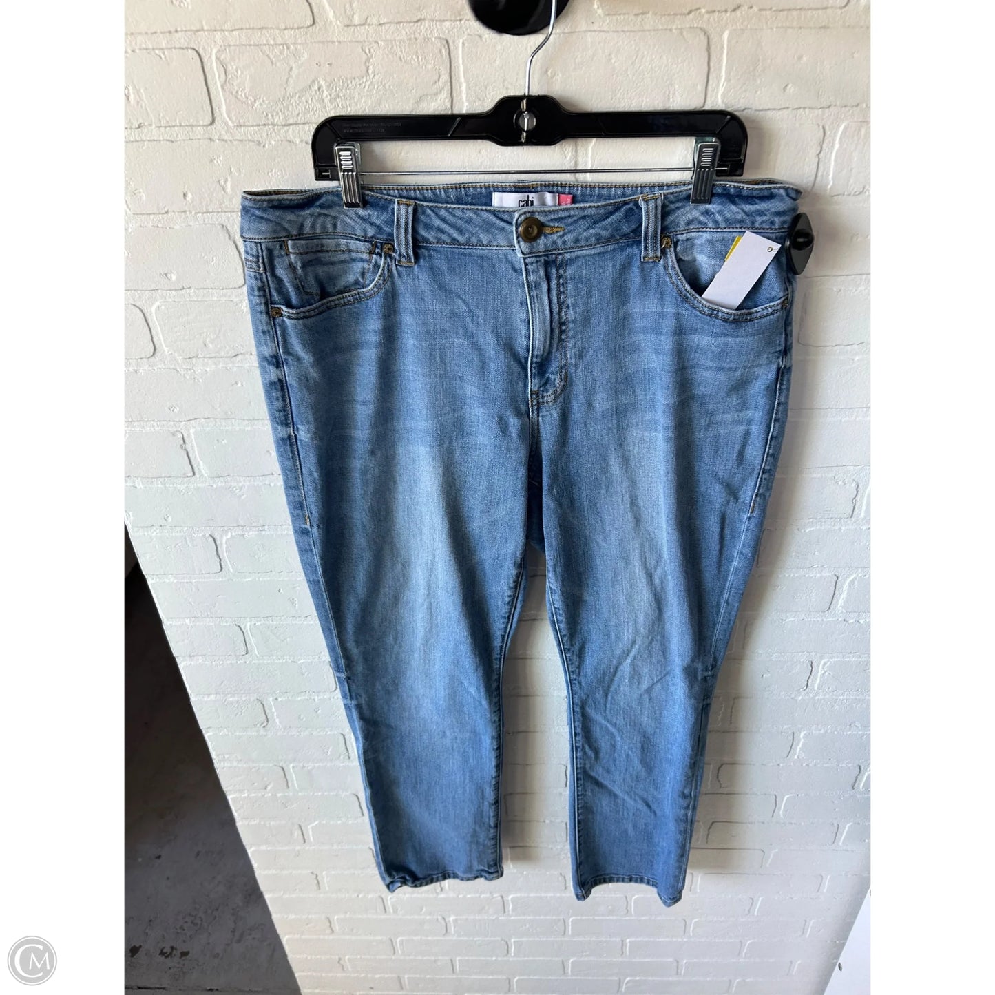 Jeans Straight By Cabi In Blue Denim, Size: 16