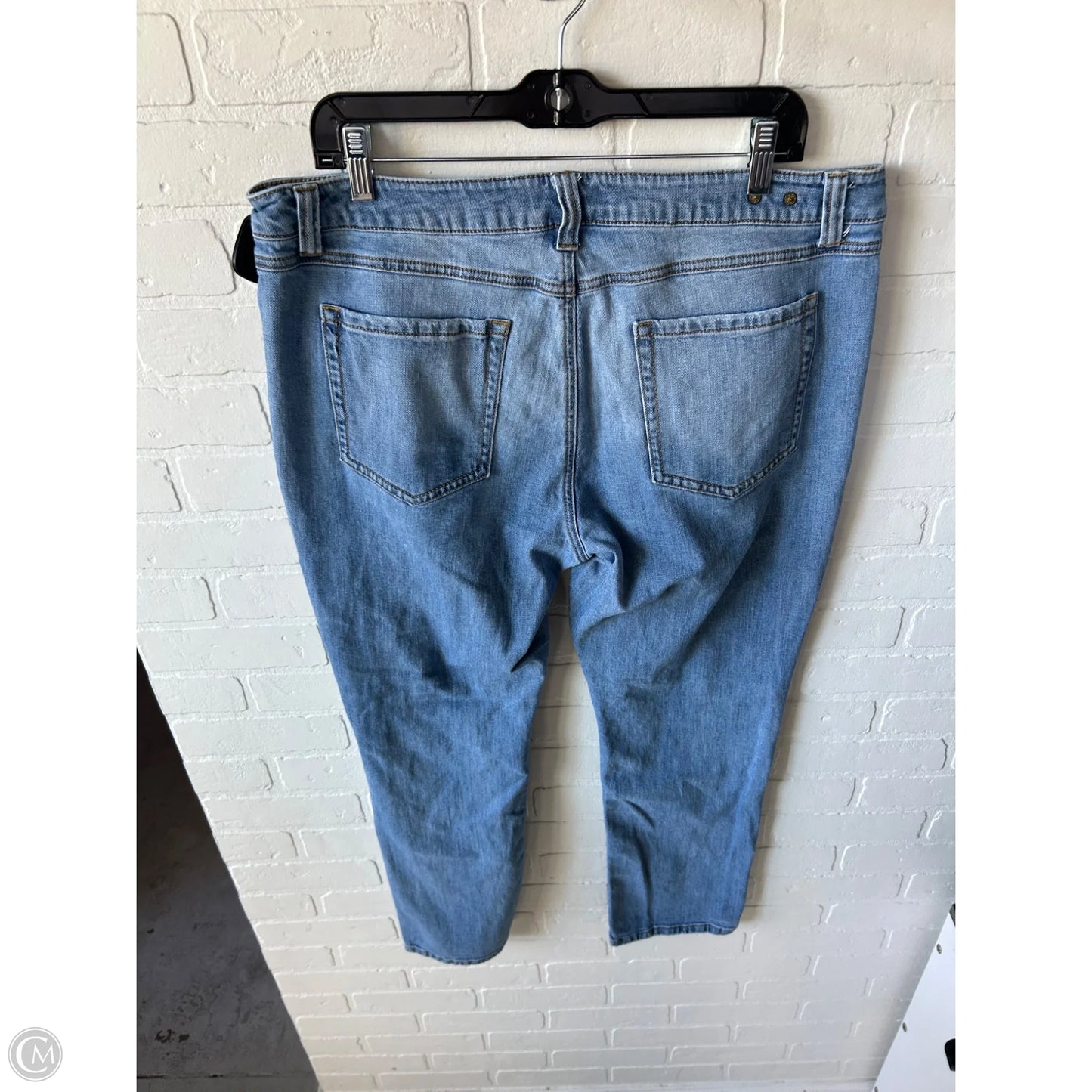 Jeans Straight By Cabi In Blue Denim, Size: 16