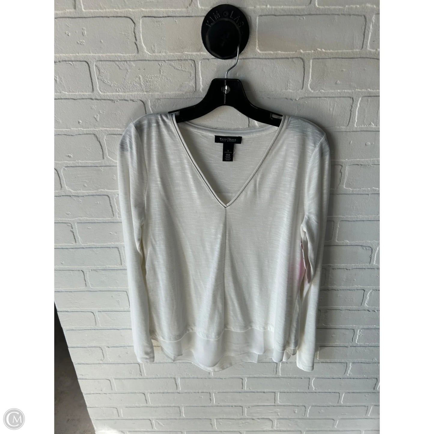 Top Long Sleeve By White House Black Market In White, Size: S
