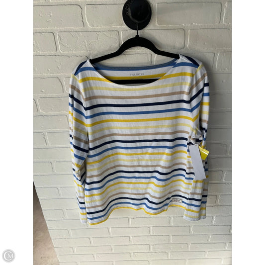 Top Long Sleeve By Talbots In Blue & Yellow, Size: L