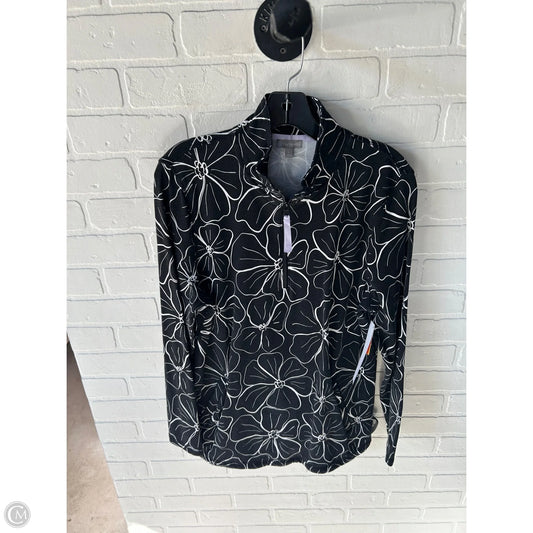 Sweatshirt Collar By Talbots In Black & White, Size: L