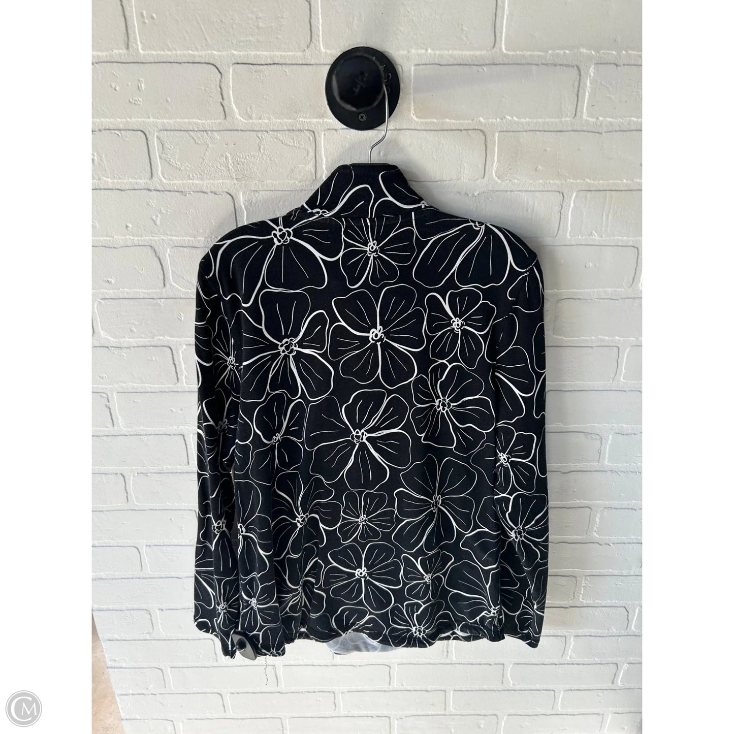 Sweatshirt Collar By Talbots In Black & White, Size: L