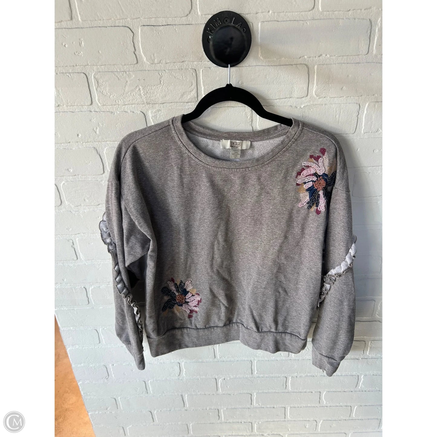 Top Long Sleeve By Vintage America In Tan, Size: S