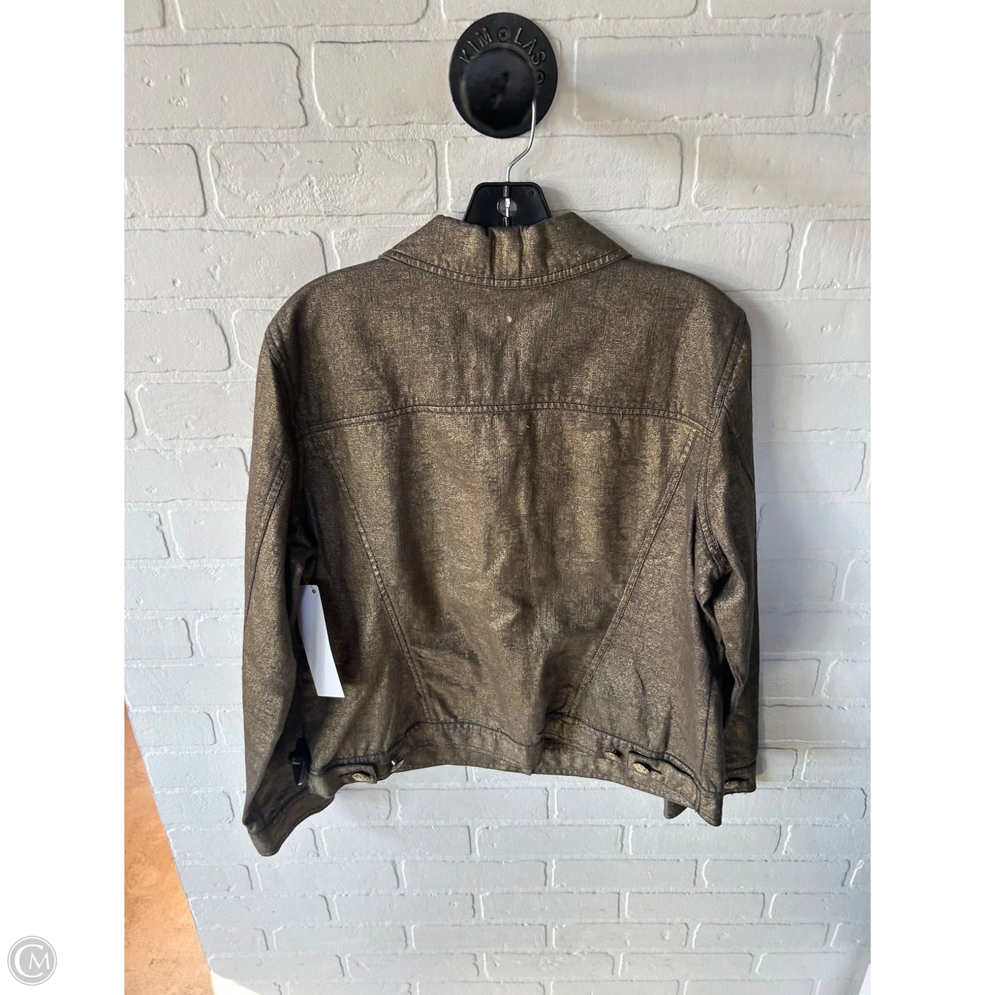 Jacket Other By Chicos In Gold & Grey, Size: L