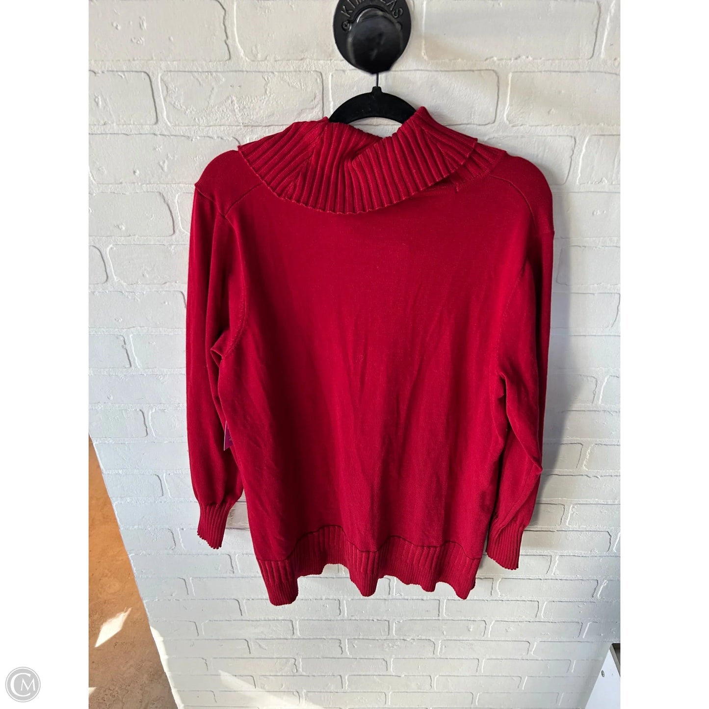 Sweater By Cable And Gauge In Red, Size: 1x