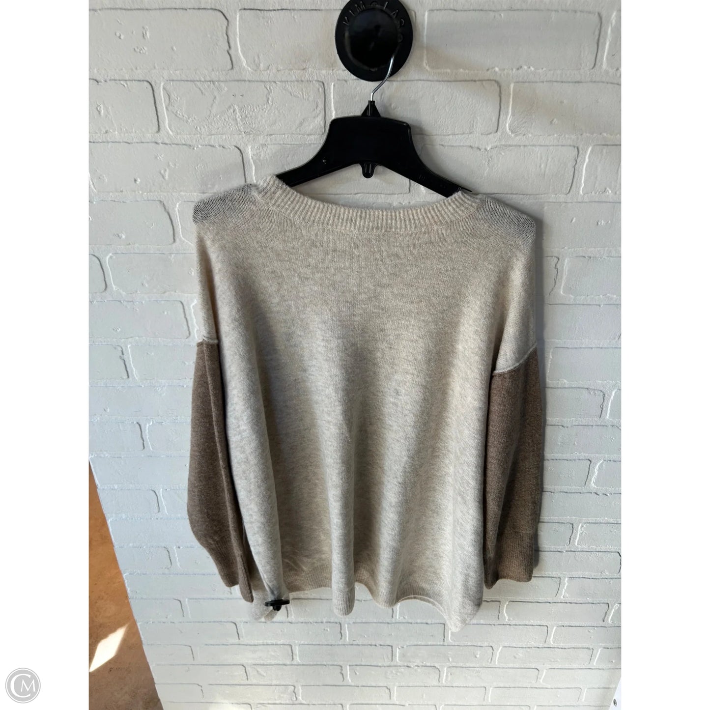 Sweater By Vince Camuto In Brown & Cream, Size: 2x