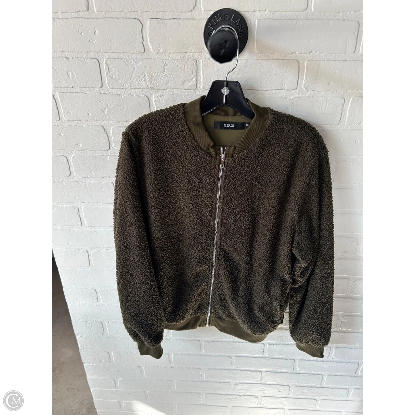 Jacket Moto By Clothes Mentor In Green, Size: M